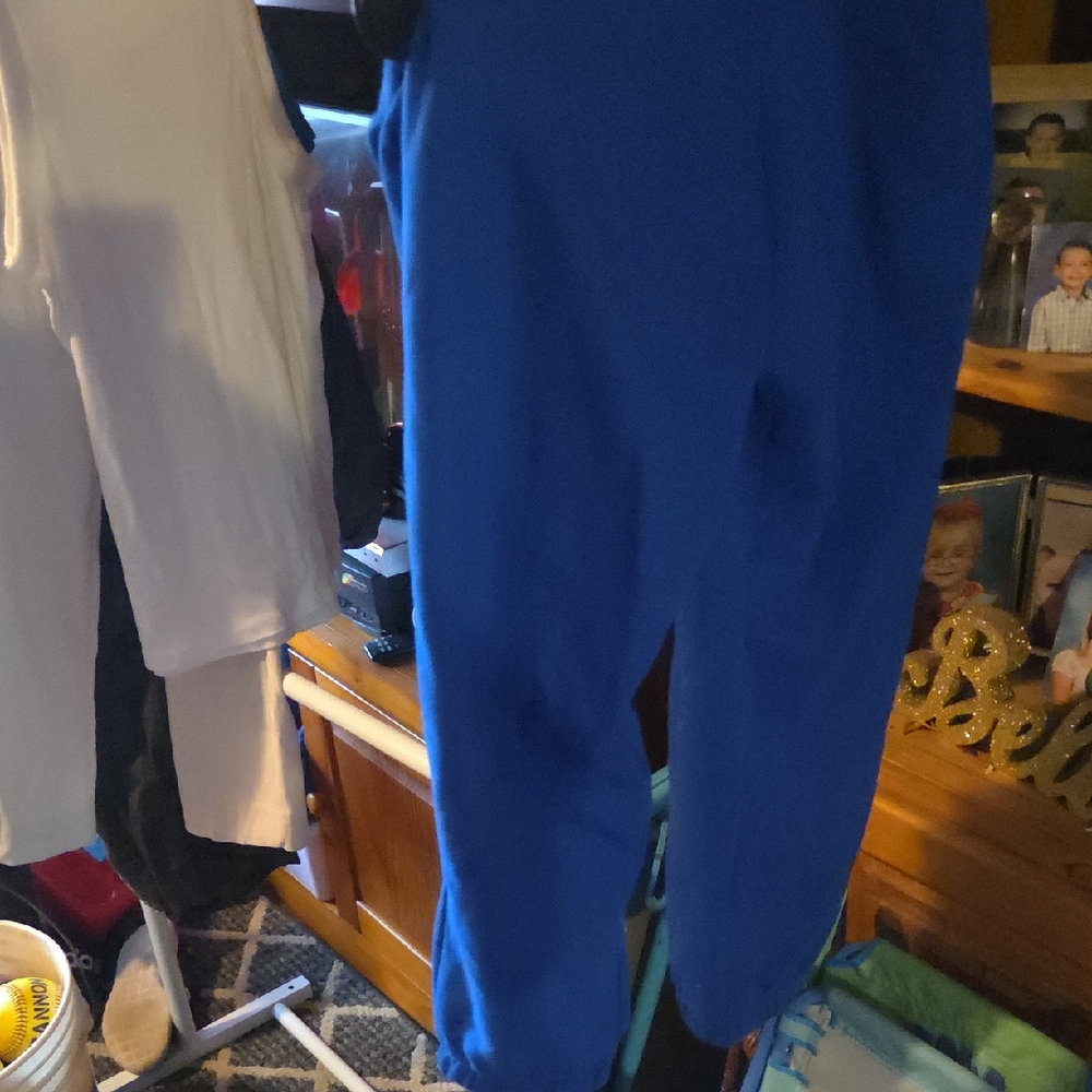 Blue and White Athletic Pants